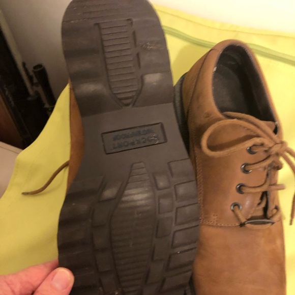 ROCKPORT HYDRO-SHEILD WATERPROOF LEATHER SHOES LACE UP TAN size 9W - Picture 3 of 6